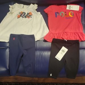 Infant Baby Girl Ralph Lauren Polo Outfits (Size 6mo.)